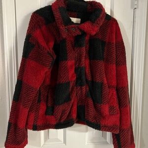 Thread & Supply Plaid Fleece Button Up Jacket